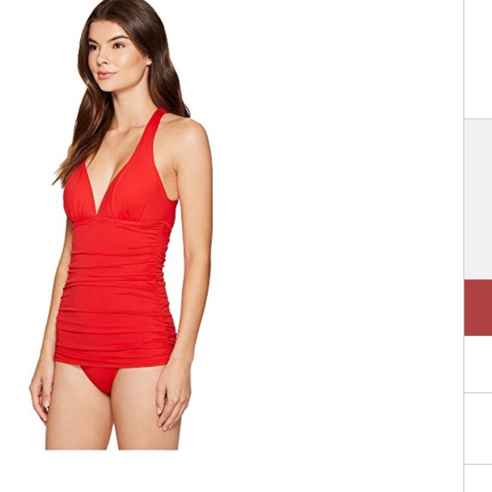 Ralph lauren red halter plunge skirted onepiece 6